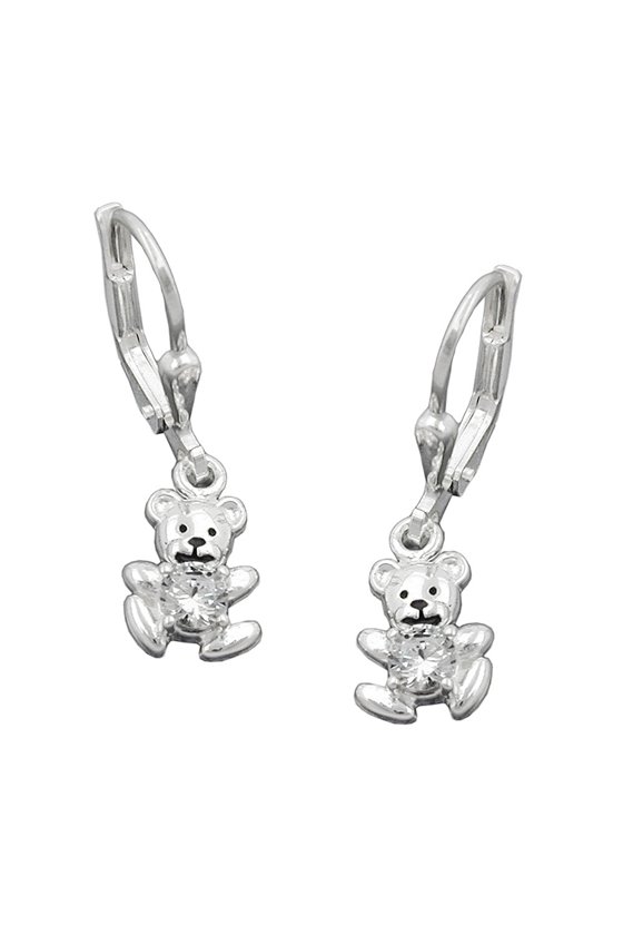 LEVERBACK EARRINGS LITTLE BEAR WITH ZIRCONIA SILVER 925
