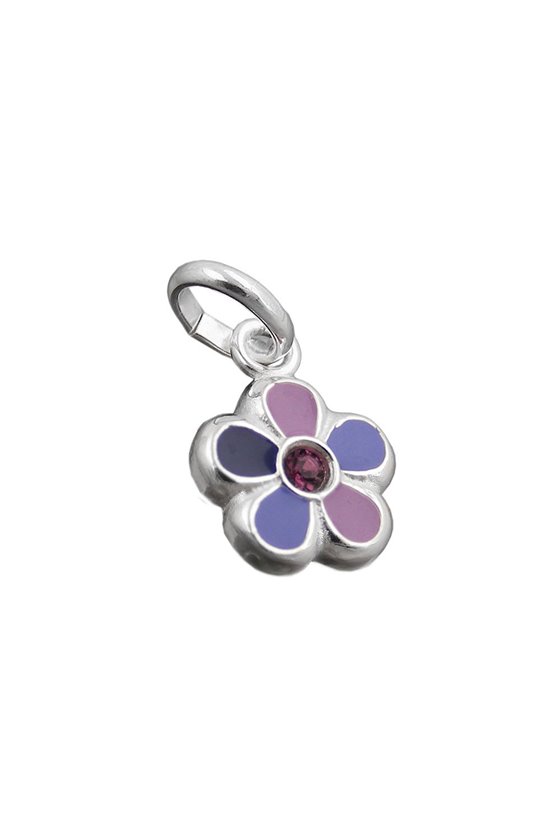 PENDANT FOR CHILDREN PURPLE FLOWER SILVER 925