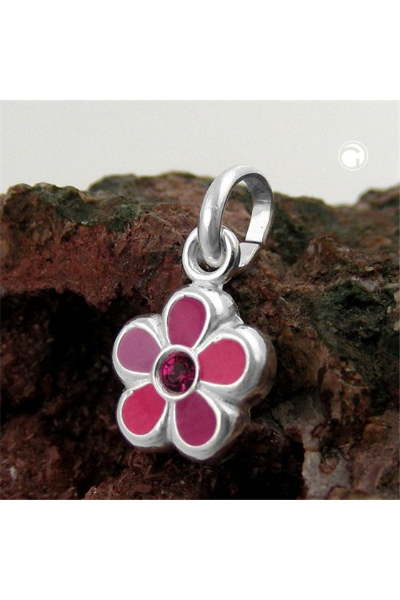 PENDANT FOR CHILDREN PINK FLOWER SILVER 925