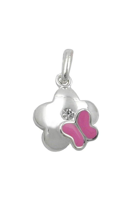 PENDANT FLOWER WITH BUTTERFLY SILVER 925