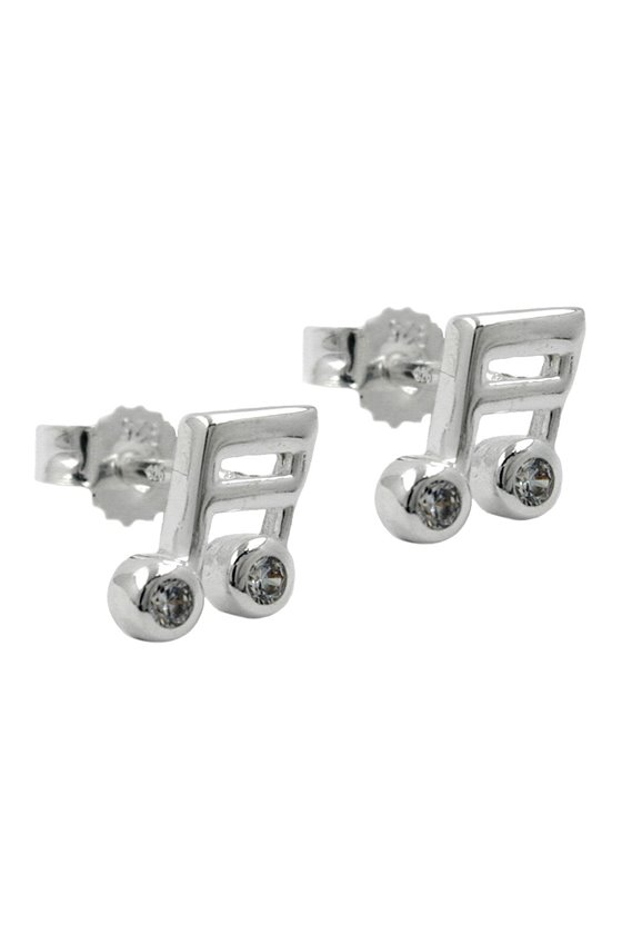 STUD EARRINGS SEMIQUAVER ZIRCONIA SILVER 925