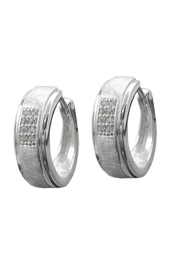 HOOP EARRINGS ZIRCONIAS SILVER 925
