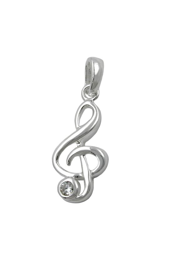 PENDANT CLEF ZIRCONIA SILVER 925