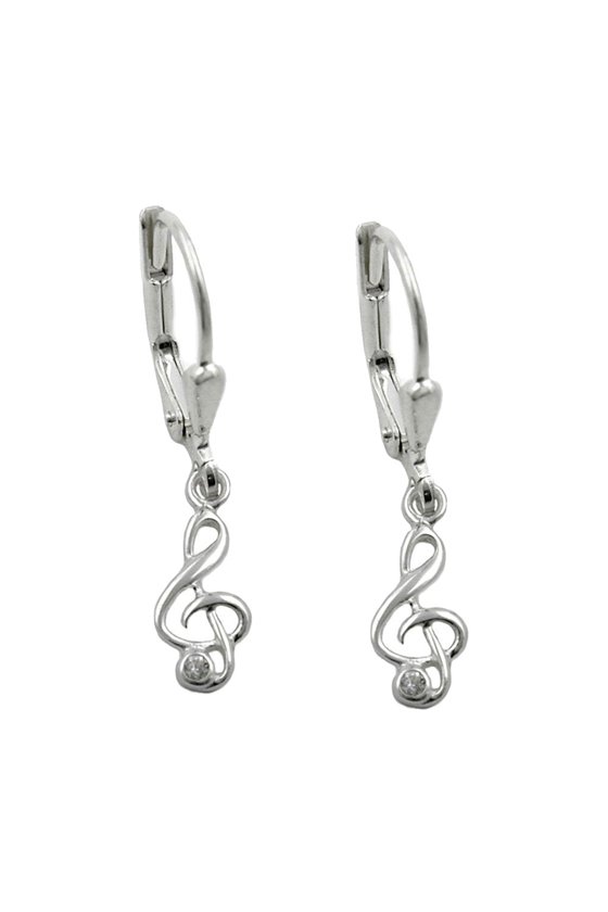 LEVERBACK EARRINGS CLEF ZIRCONIA SILVER 925