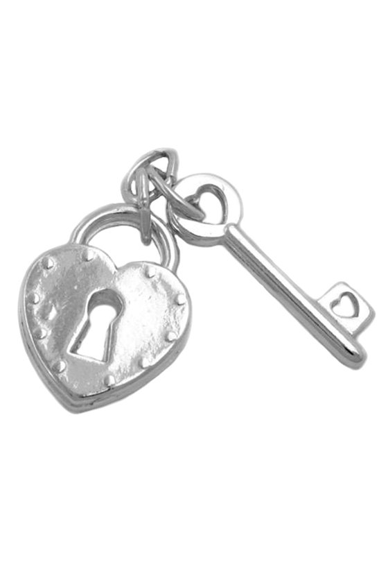 PENDANT LOCK & KEY SILVER 925