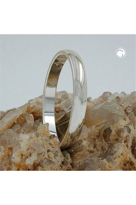 RING D-SHAPED POLISHED SILVER 925