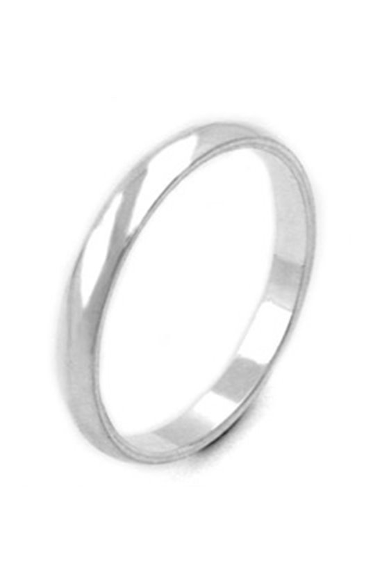 RING D-SHAPED POLISHED SILVER 925