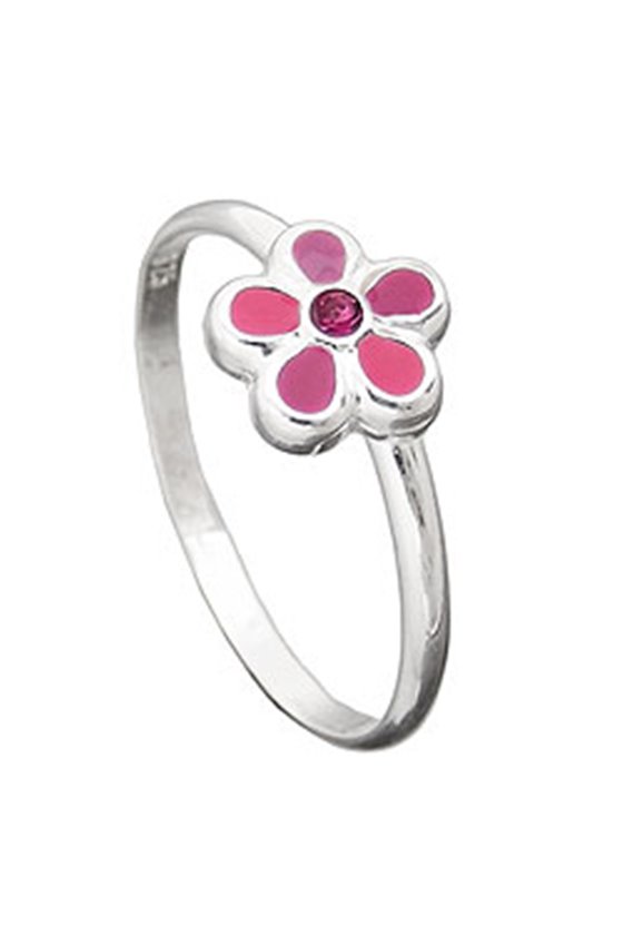 RING FOR CHILDREN PINK FLOWER SILVER 925
