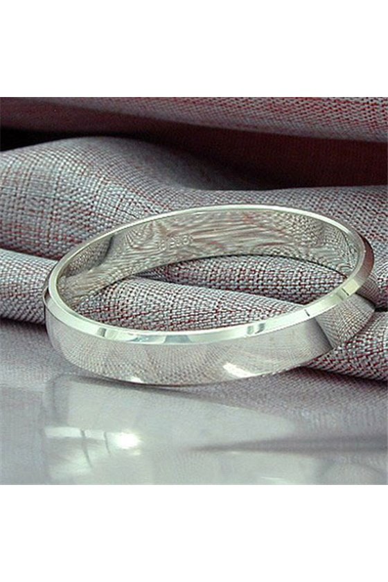 RING FLAT SHAPED POLISHED SILVER 925