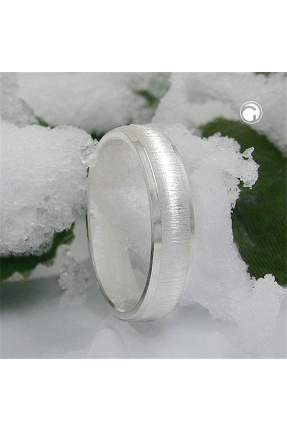 RING D-SHAPED MATTE-FINISH SILVER 925