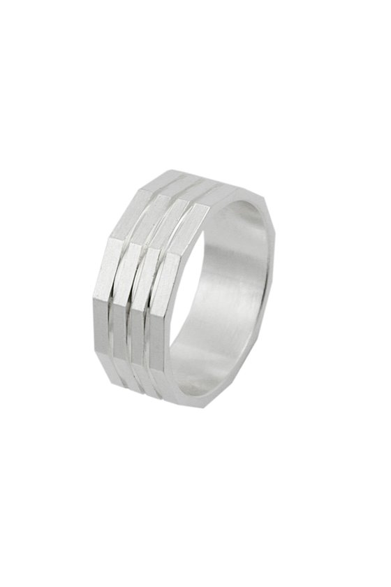 RING 3 LINES DIAMOND CUT SILVER 925