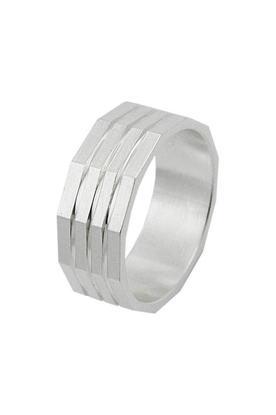 RING 3 LINES DIAMOND CUT SILVER 925