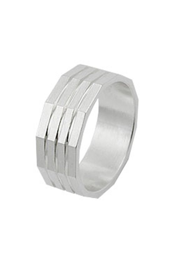 RING 3 LINES DIAMOND CUT SILVER 925