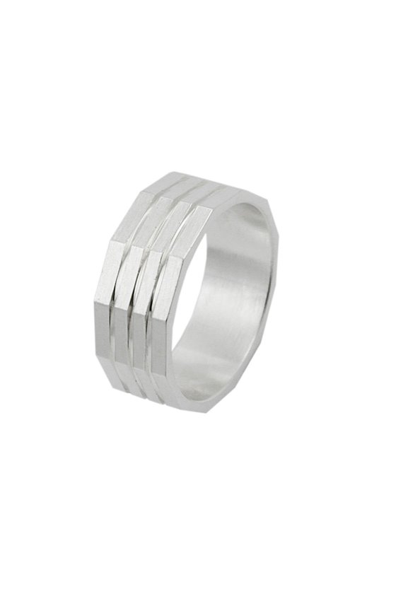 RING 3 LINES DIAMOND CUT SILVER 925