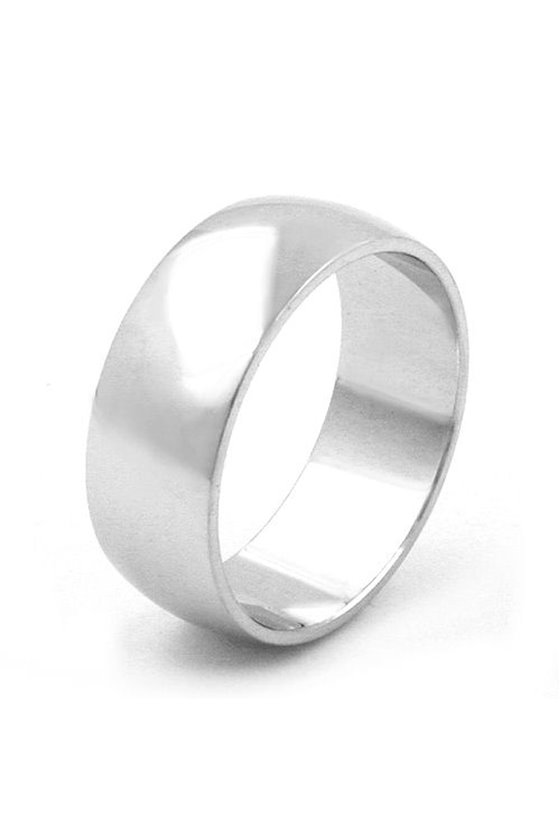 RING THICK D-SHAPED SILVER 925
