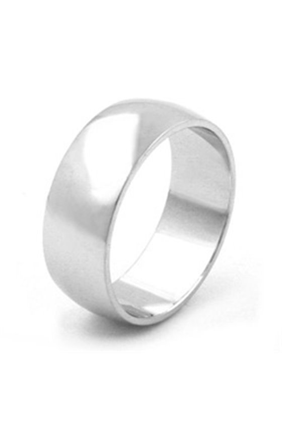 RING THICK D-SHAPED SILVER 925