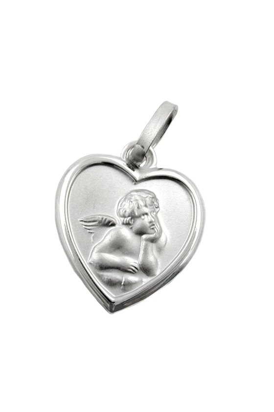 HEART PENDANT WITH ANGEL SILVER 925