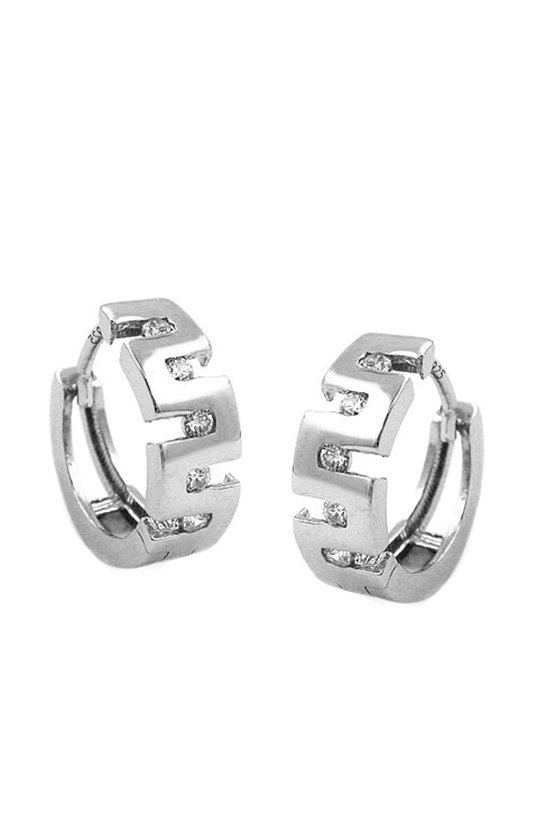 EARRING HOOP ZIRCONIA SILVER 925