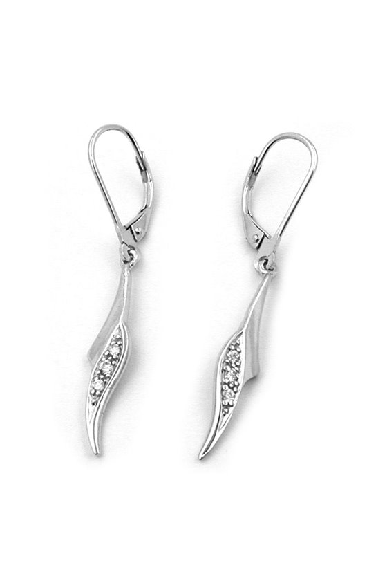 EARRING LEVERBACK ZIRCONIAS SILVER 925