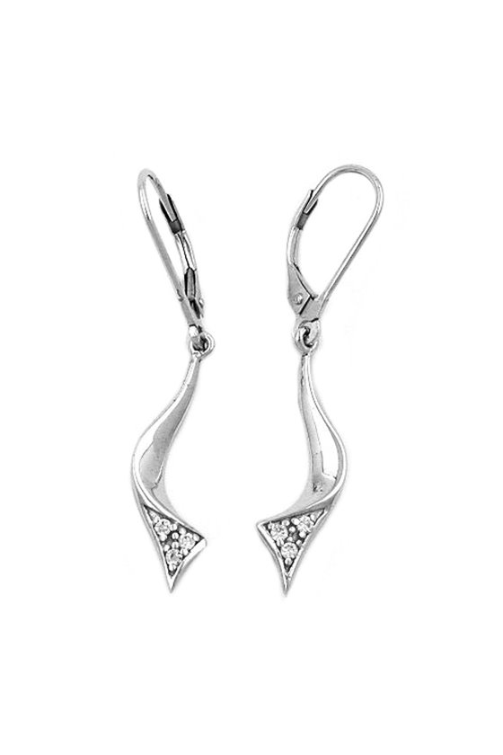 LEVERBACK EARRINGS ZIRCONIA SILVER 925