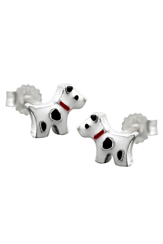 EARRING STUDS DOG WITH DOTS SILVER 925