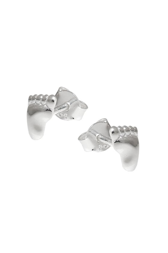 STUD EARRINGS RIGHT & LEFT FOOT SILVER 925