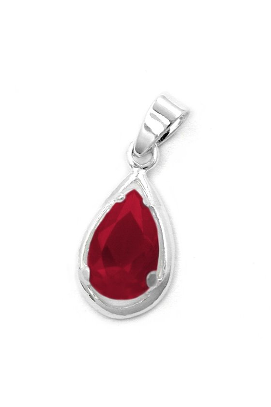 PENDANT SYNTHETIC RUBY SILVER 925