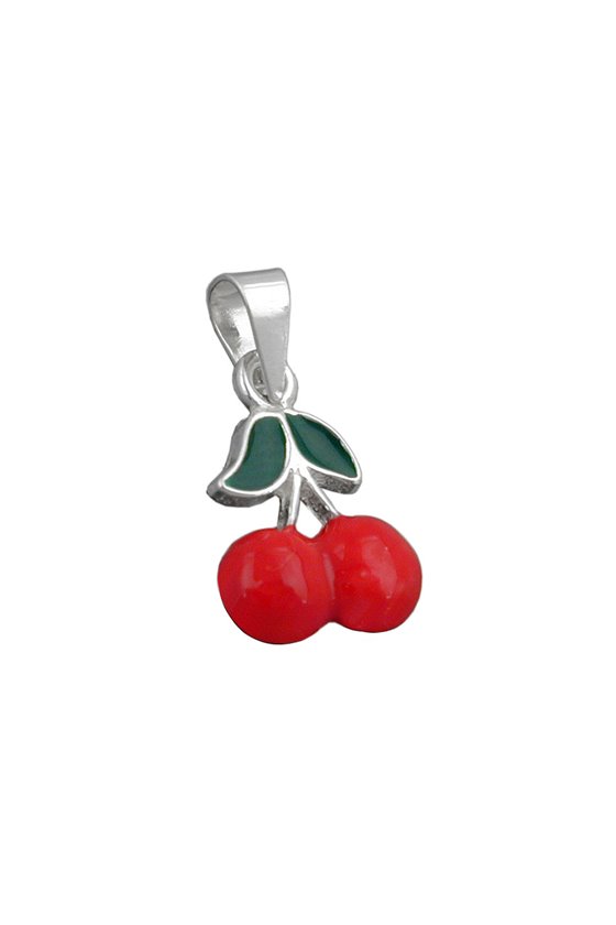 PENDANT RED CHERRY SILVER 925