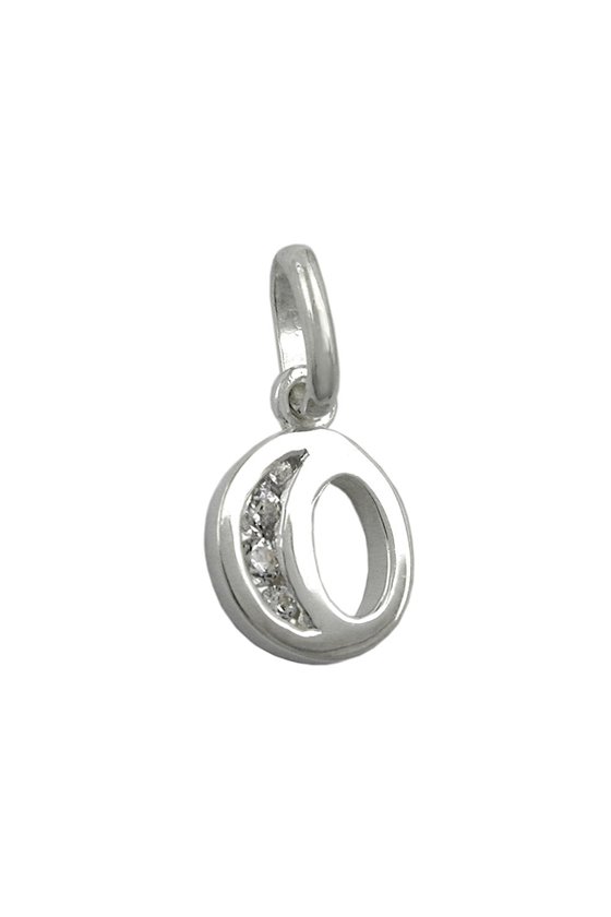 PENDANT INITIALE O WITH CZ SILVER 925