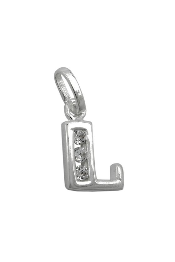 PENDANT INITIAL L WITH CZ SILVER 925
