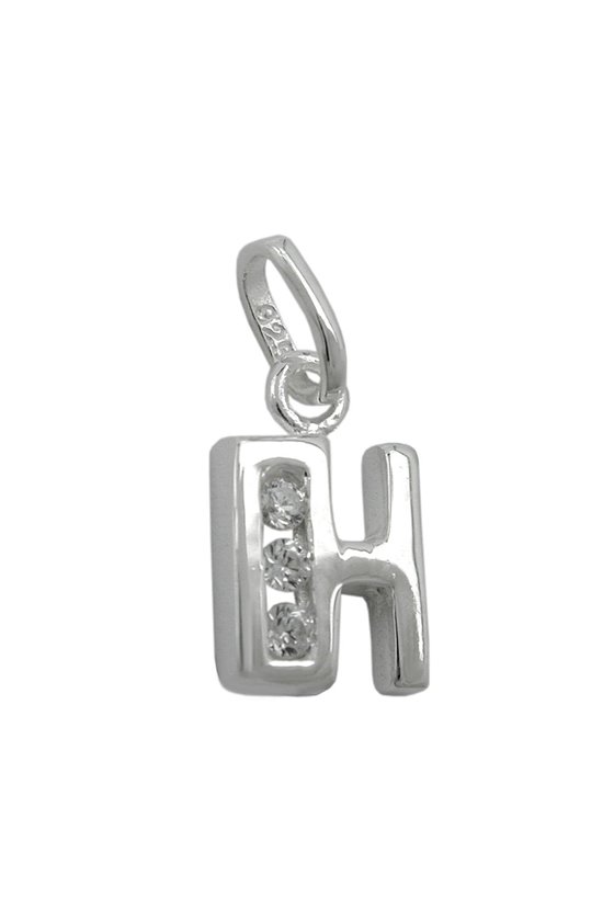 PENDANT INITIALE H WITH CZ SILVER 925
