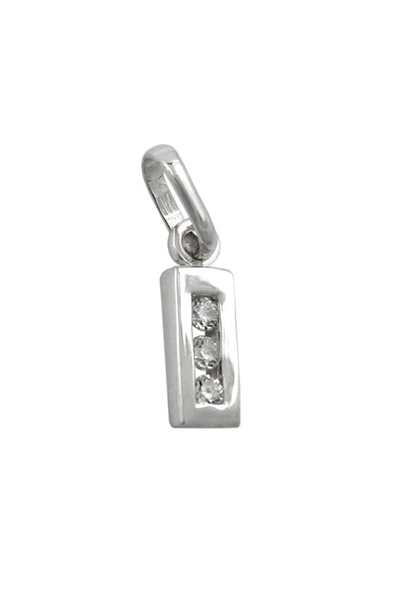 PENDANT INITIALE I WITH CZ SILVER 925