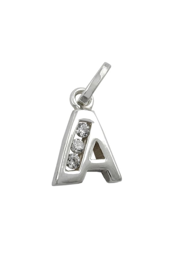 PENDANT INITIAL A WITH CZ SILVER 925