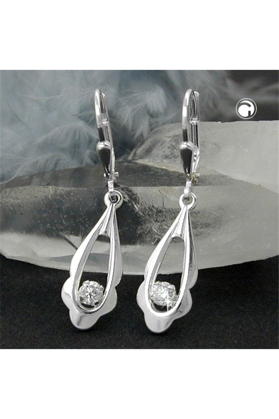 LEVERBACK EARRINGS ZIRCONIA SILVER 925