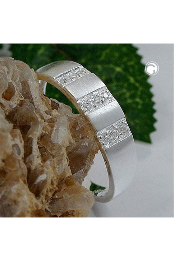 RING 9X ZIRCONIAS SILVER 925