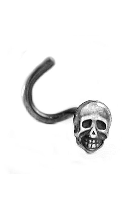 NOSE SCREW SKULL SILVER 925