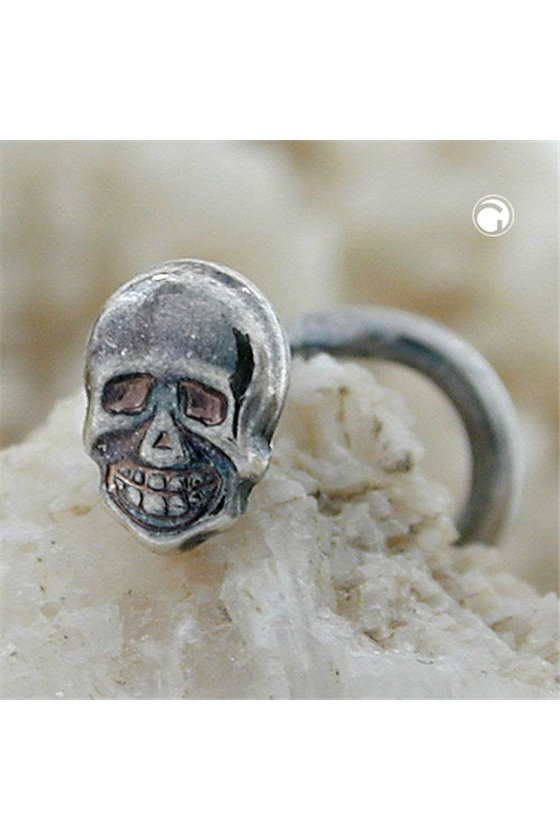 NOSE SCREW SKULL SILVER 925