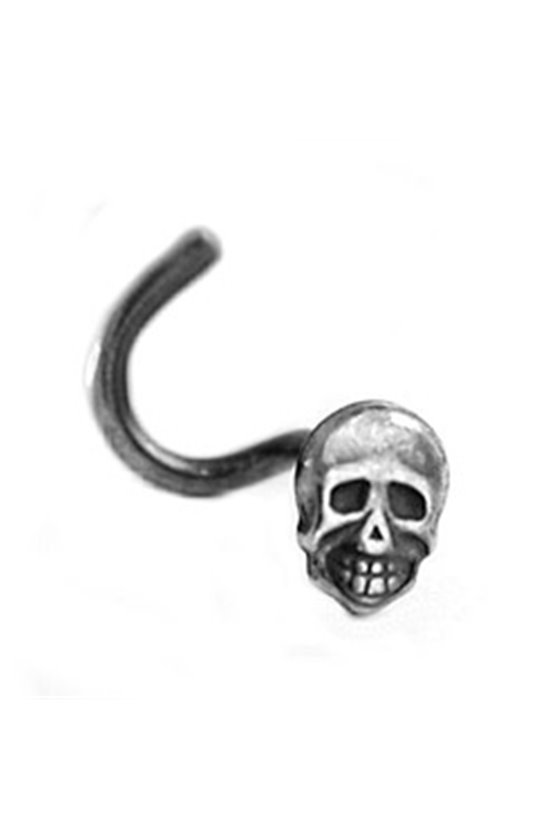 NOSE SCREW SKULL SILVER 925