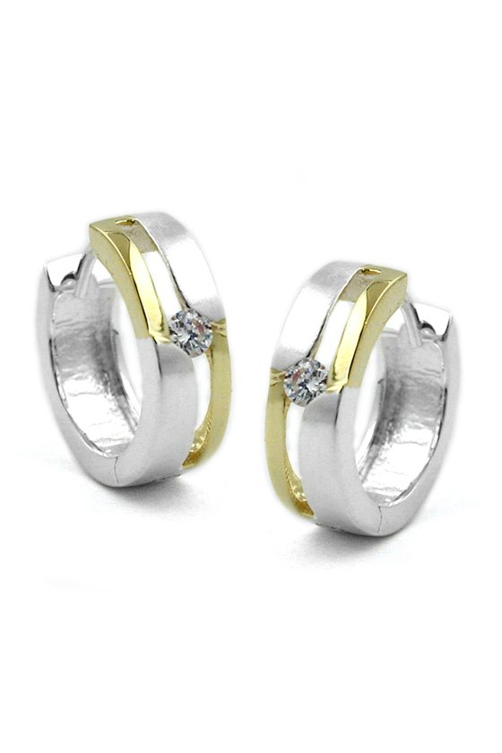 EARRING HOOP WITH ZIRCONIA SILVER 925