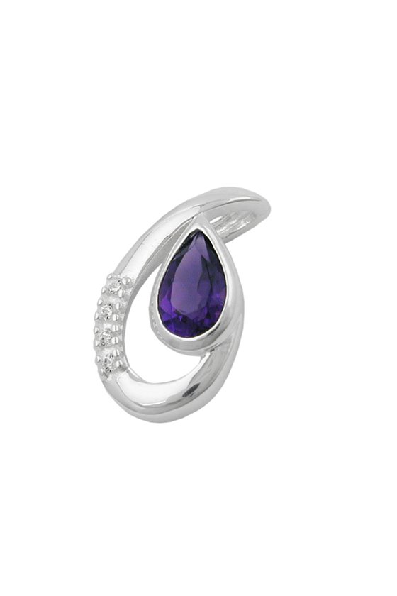 PENDANT AMETHYST/ ZIRCONIA SILVER 925