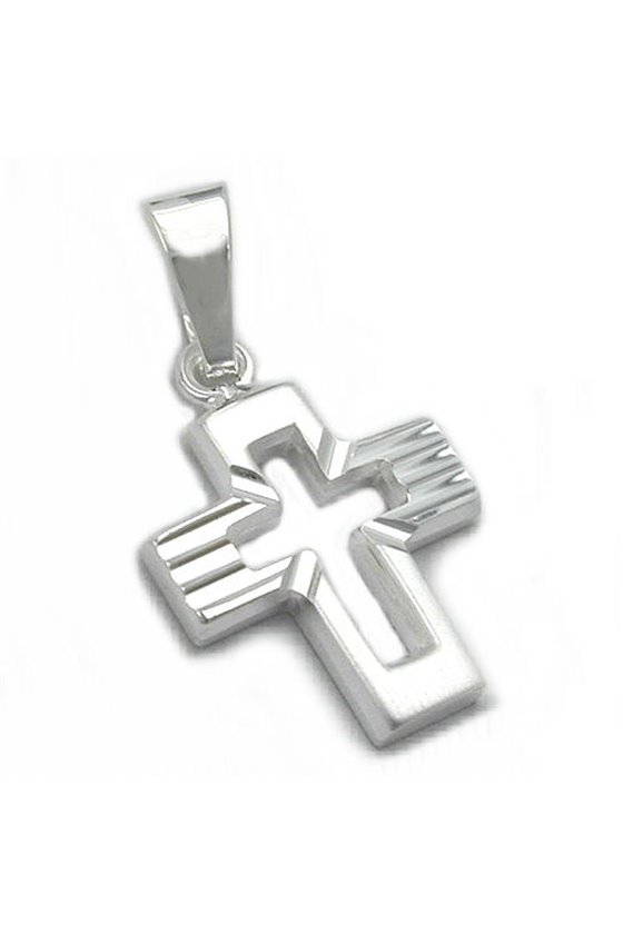 PENDANT CROSS DIAMOND CUT SILVER 925