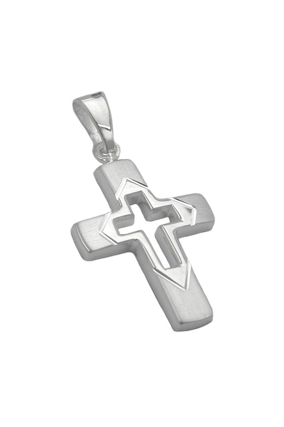 PENDANT CROSS DIAMOND CUT SILVER 925