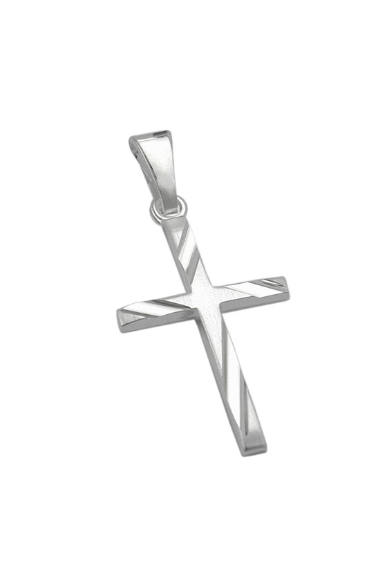 PENDANT CROSS DIAMOND CUT SILVER 925
