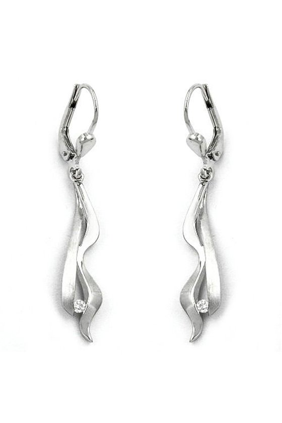 LEVERBACK EARRINGS CZ SILVER 925
