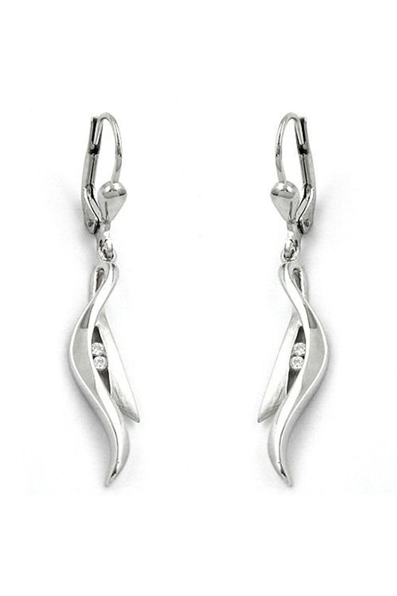 LEVERBACK EARRINGS CZ SILVER 925