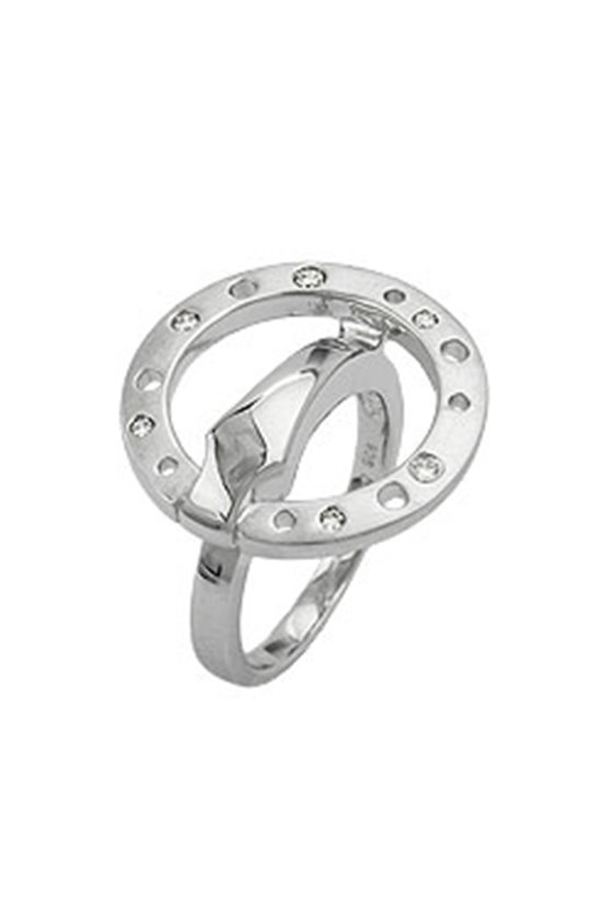 RING CUBIC ZIRCONIA RHODINIZED 18.5MM SILVER 925