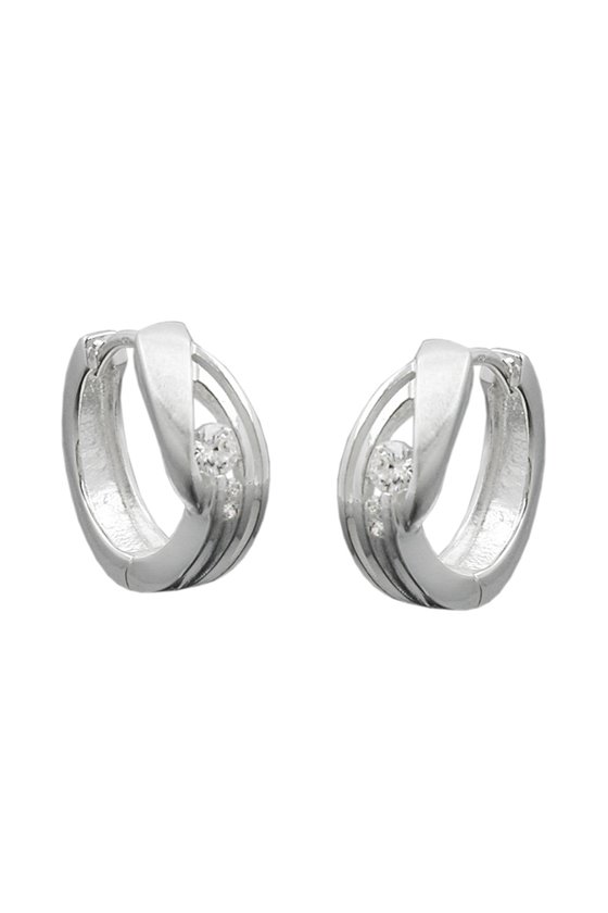 HOOP EARRINGS ZIRCONIA SILVER 925