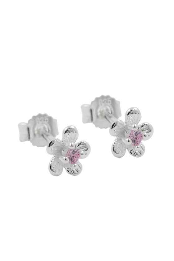 STUD EARRINGS ZIRCONIA FLOWER SILVER 925