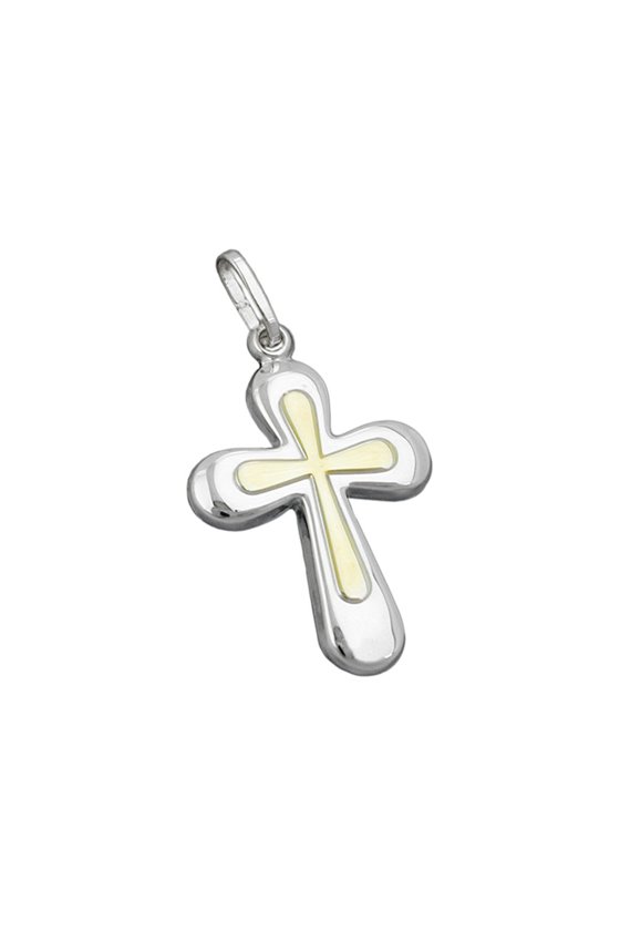 PENDANT CROSS BI-COLOUR SILVER 925