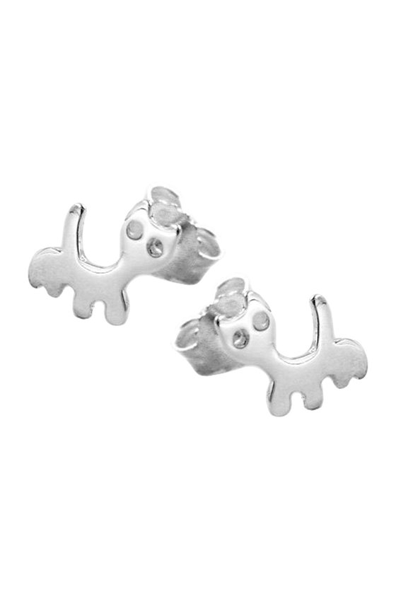 STUD EARRINGS CAT SILVER 925